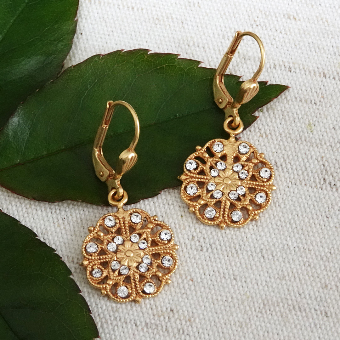 Filigree hot sale earrings gold